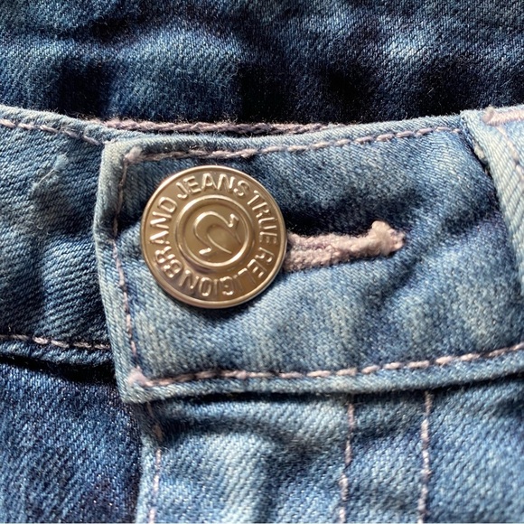 True Religion Girls acid wash jeans w pink stitching size 8 - Picture 6 of 15